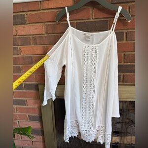 #11)  Cute Options lace trimmed dress size M